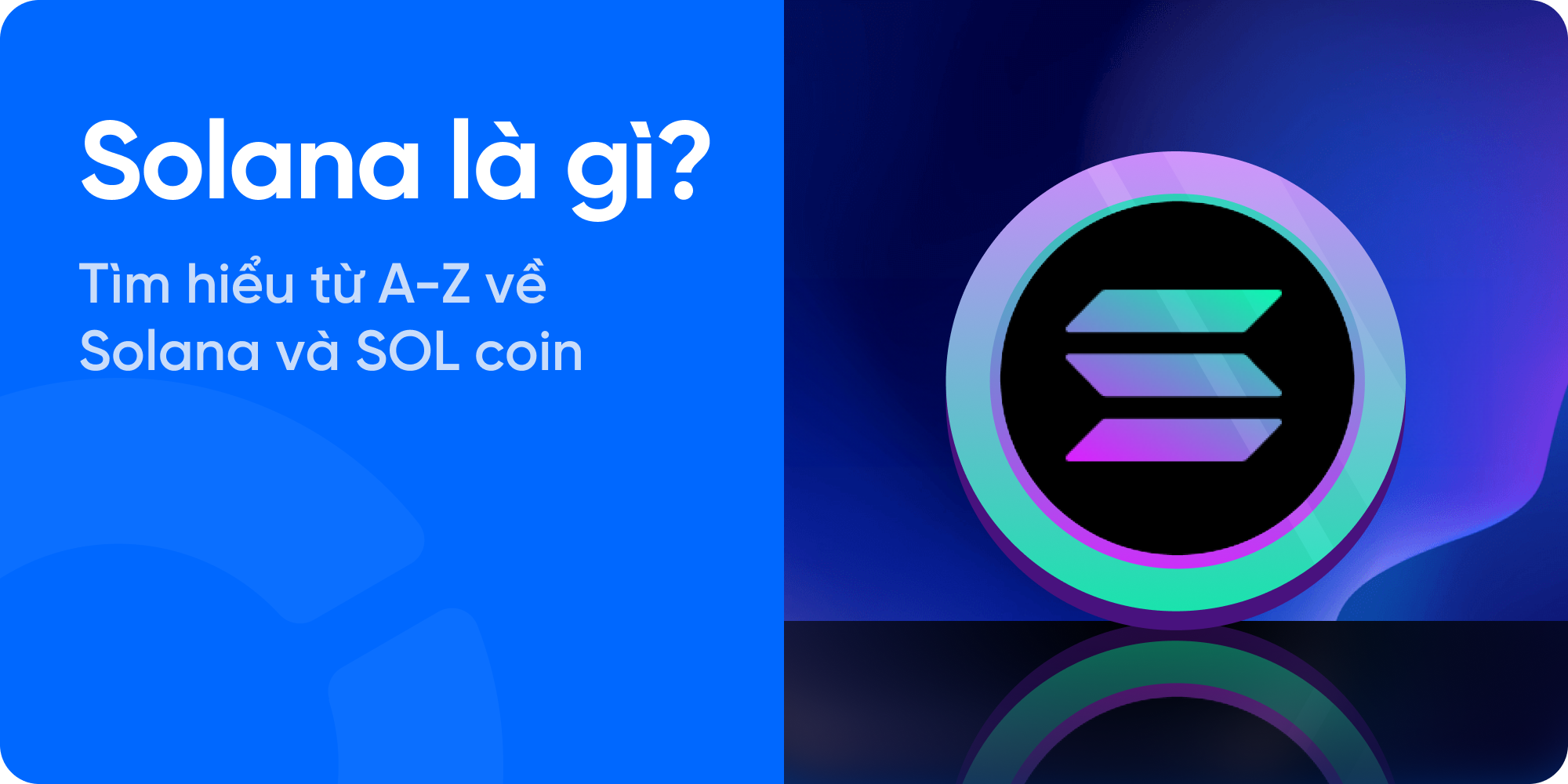 Minh hoạ tổng quan về Solana và SOL coin, chất lượng cao