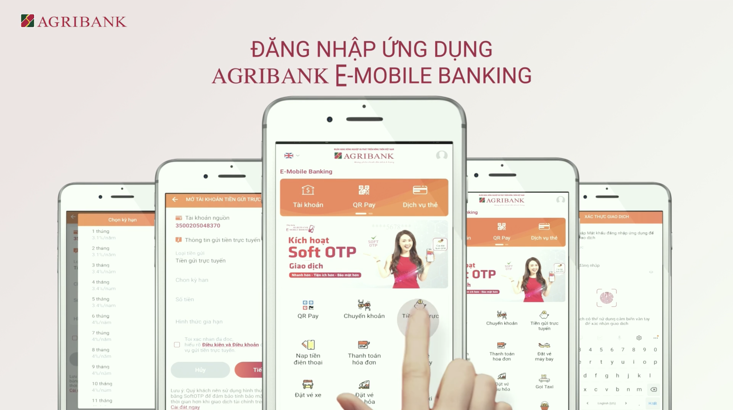 Bấm chọn Tiền gửi trực tuyến