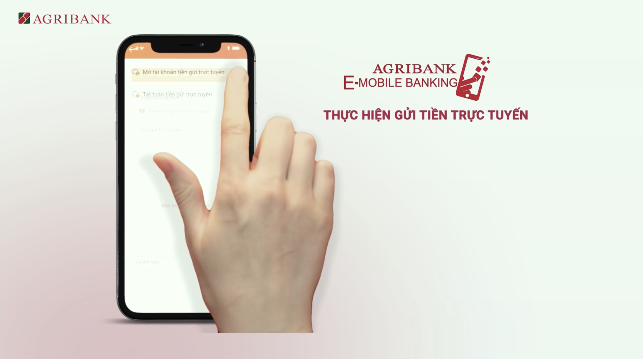 Bấm chọn Mở tài khoản tiền gửi trực tuyến