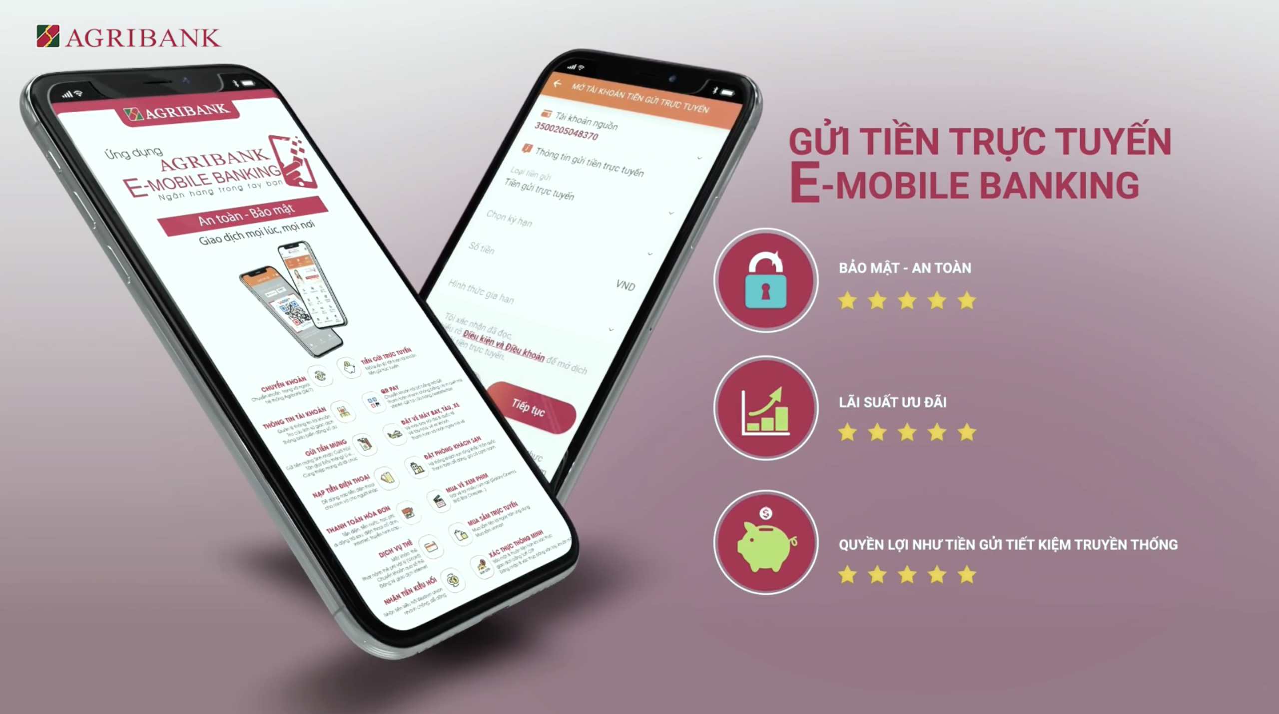 Gửi tiền trực tuyến cùng Agribank