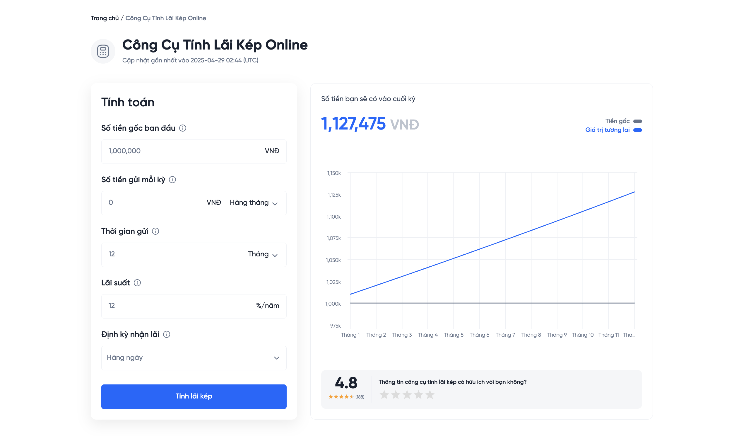 Công cụ tính lãi kép online của ONUS