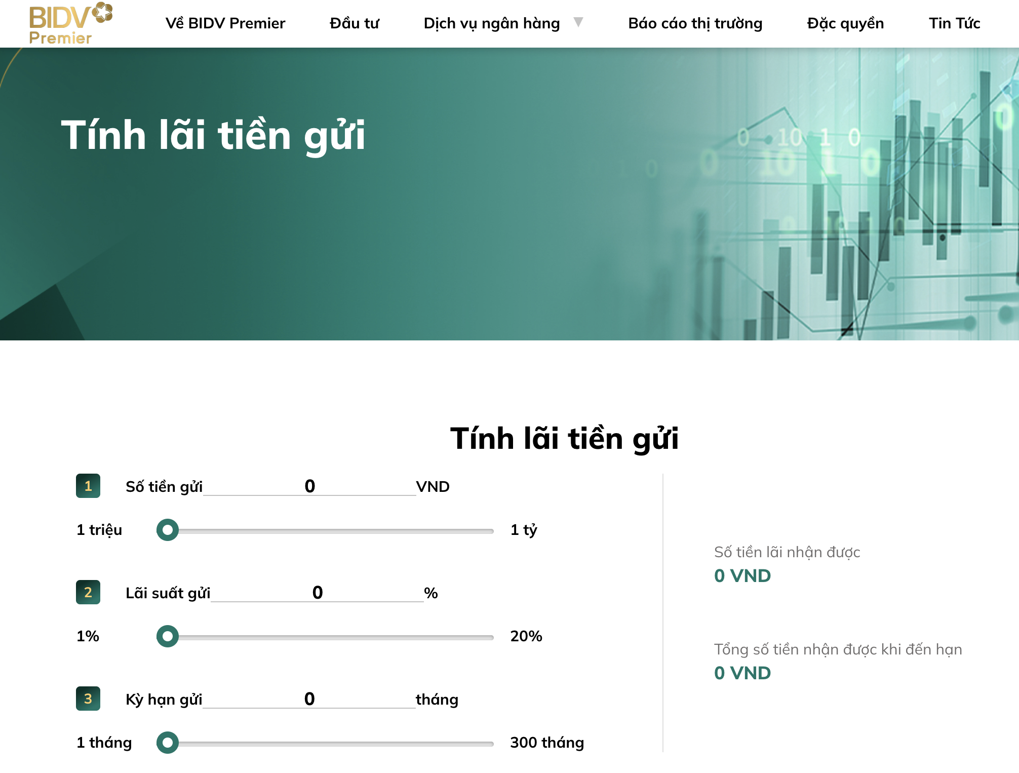 Hướng dẫn tính lãi bằng tiện ích tính toán của BIDV