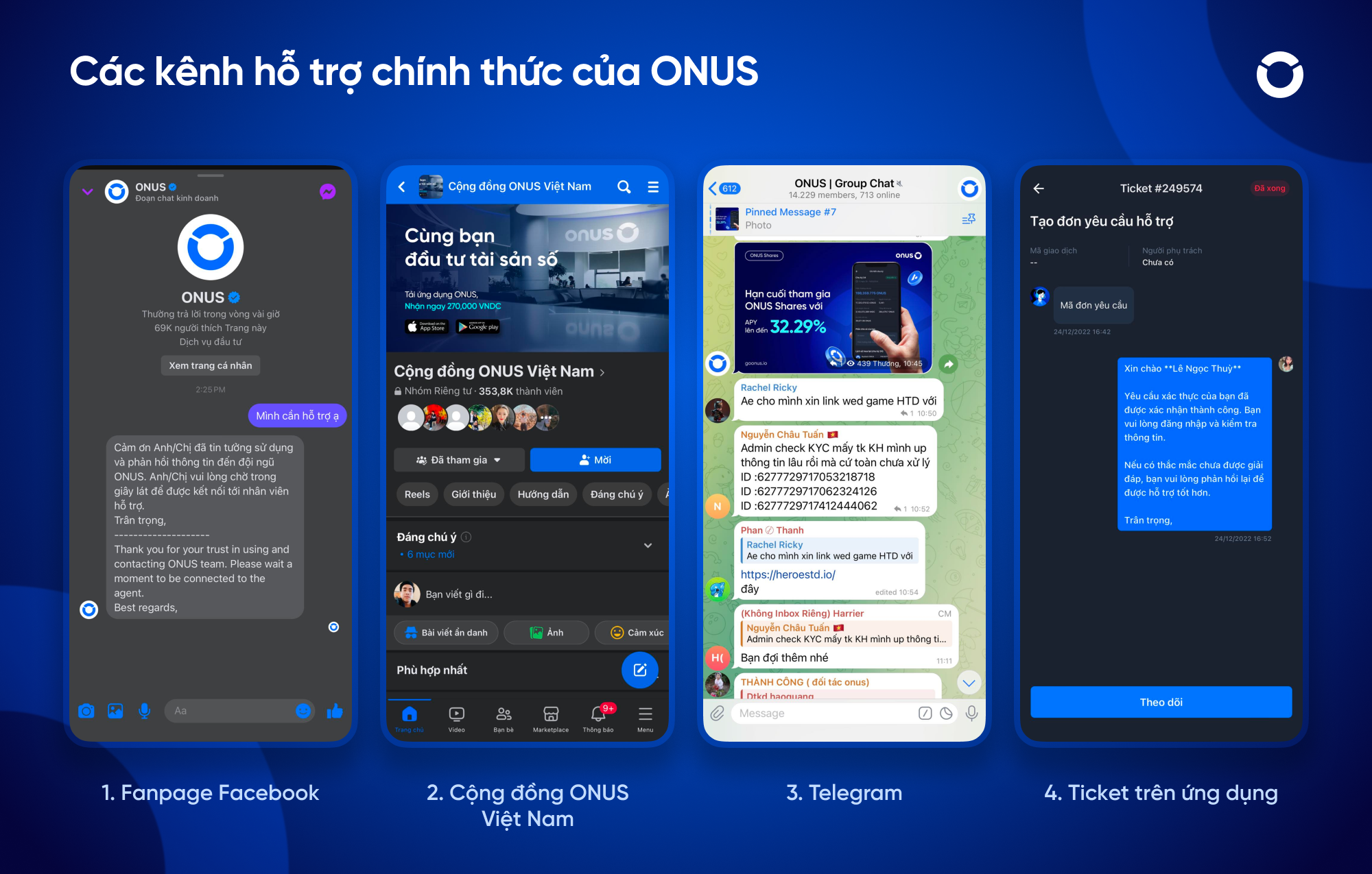 ONUS sở hữu đa dạng kênh hỗ trợ và kết nối với nhà đầu tư