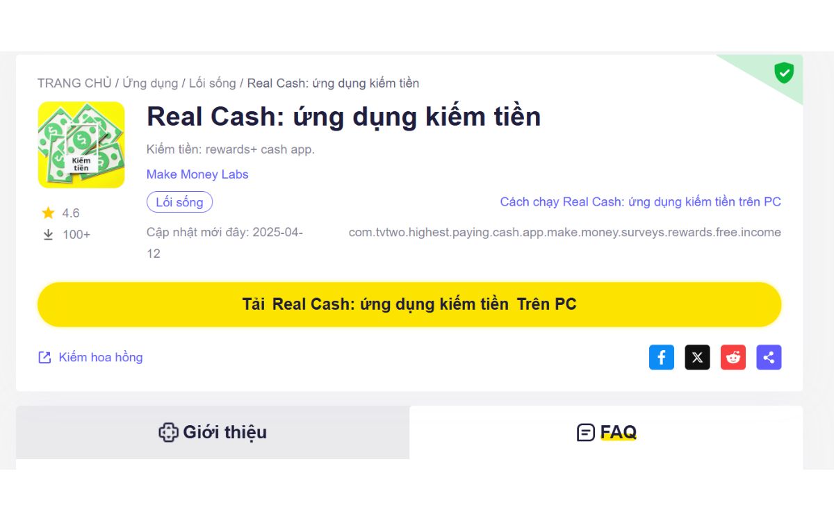 Tải ứng dụng Real Cash về máy