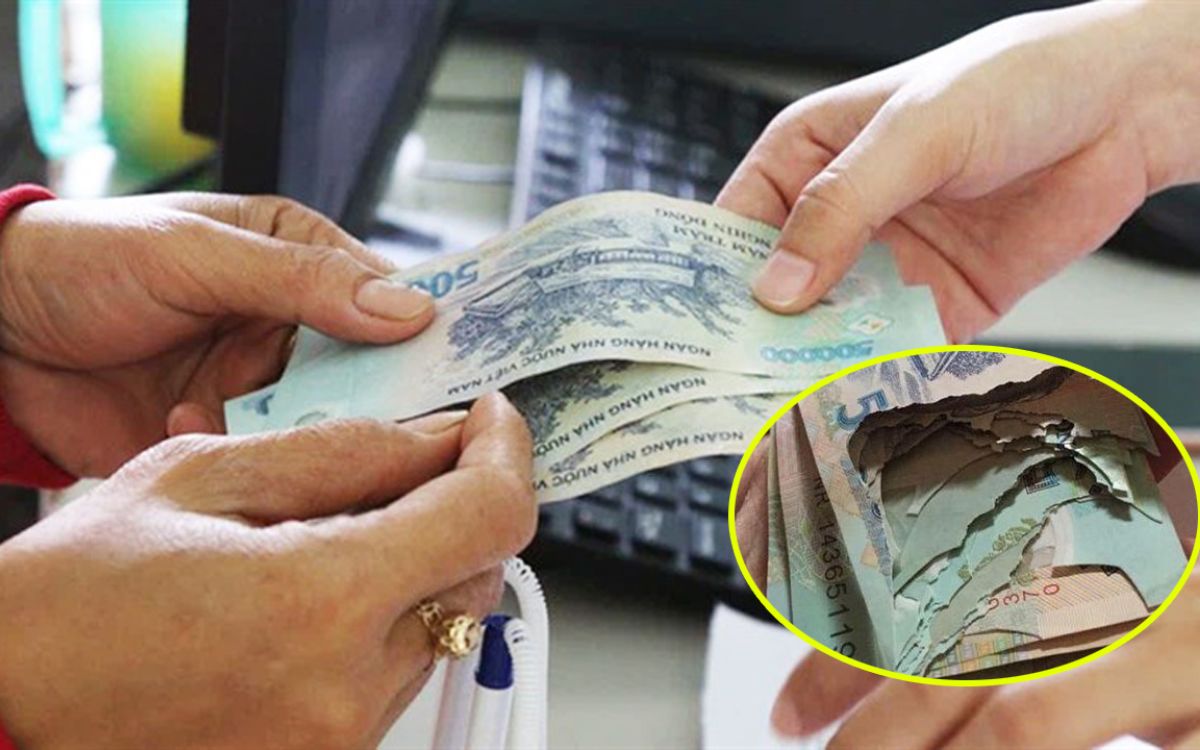 Tiền rách góc có thể đổi tùy thuộc vào tình trạng hư hỏng của tờ tiền