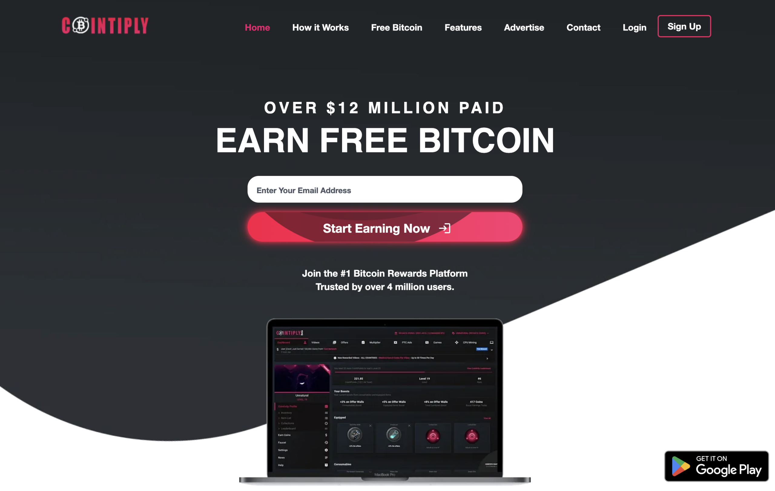 Cointiply - Nền tảng kiếm tiền điện tử miễn phí phổ biến