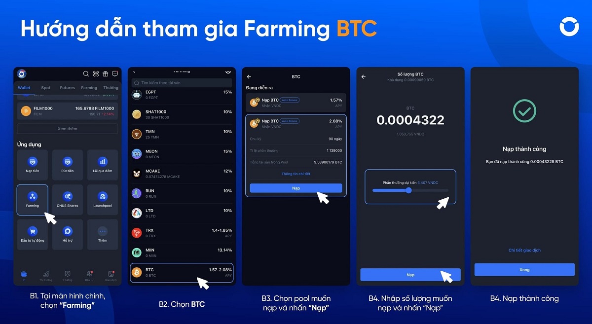 Farming tài sản BTC