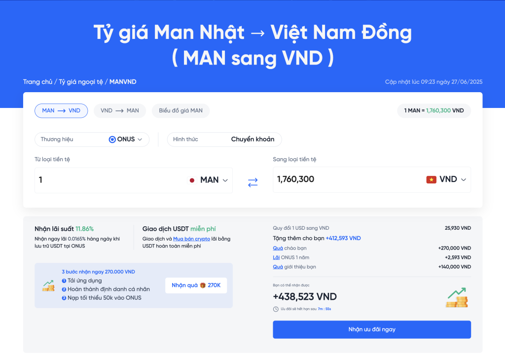 Công cụ quy đổi Man Nhật ONUS