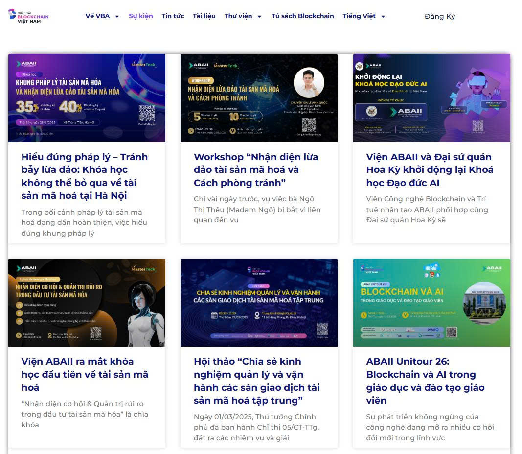các hoạt động giáo dục đào tạo của hiệp hội blockchain việt nam