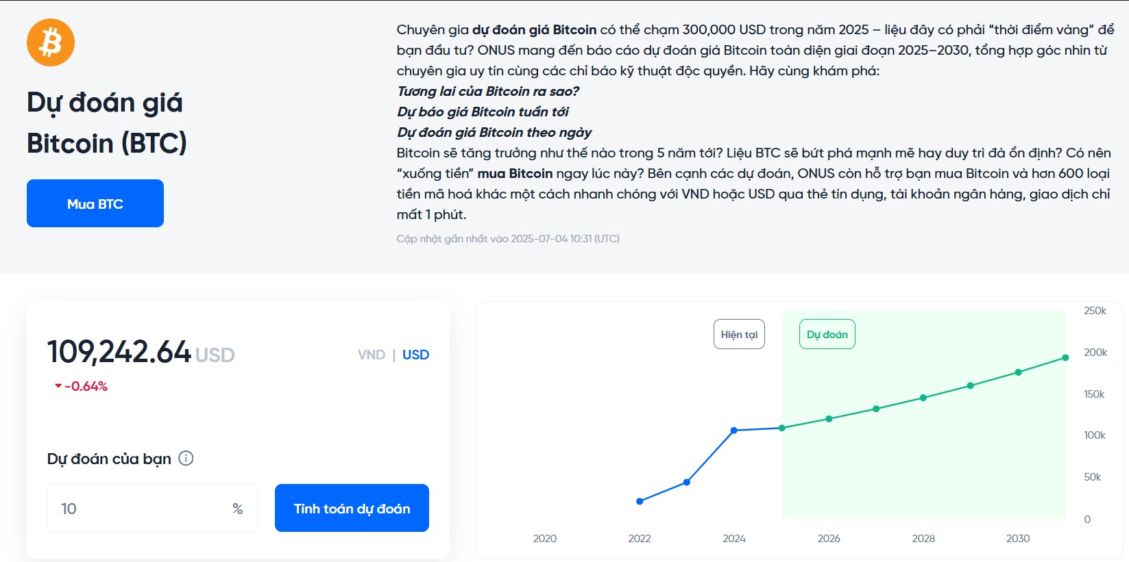 dự đoán giá bitcoin 2025-2030 tại onus - dự báo giá bitcoin tuần tới