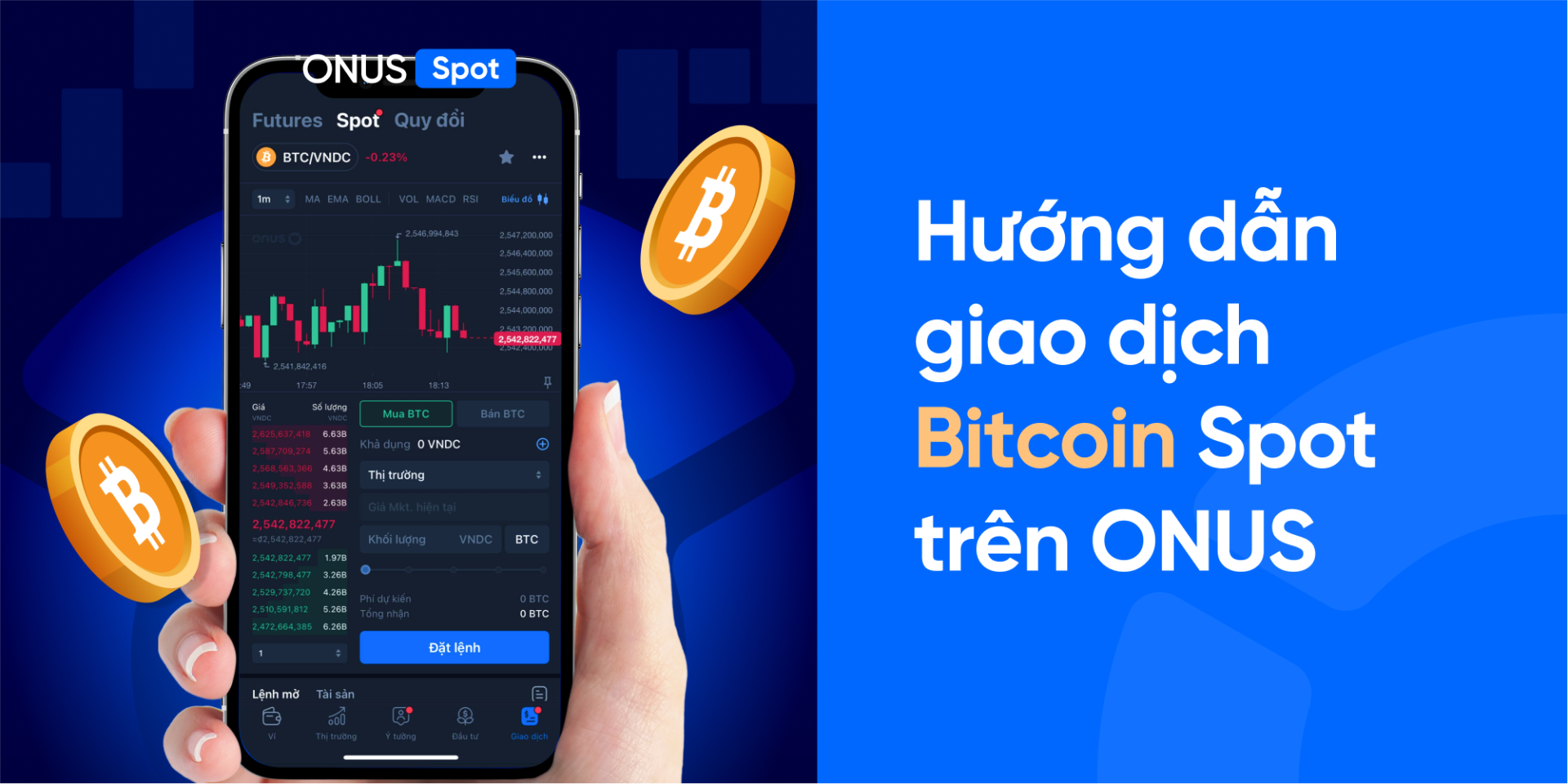 Hướng dẫn cách đầu tư Bitcoin trên ONUS (Spot Trading)