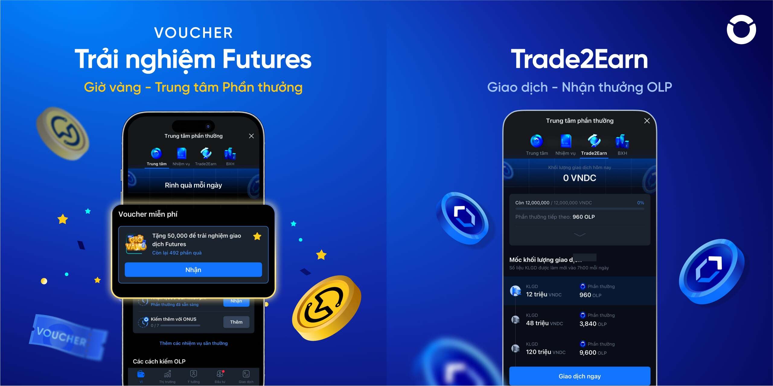 trung tâm phần thưởng onus - voucher 50k trải nghiệm futures - giao dịch nhận coin