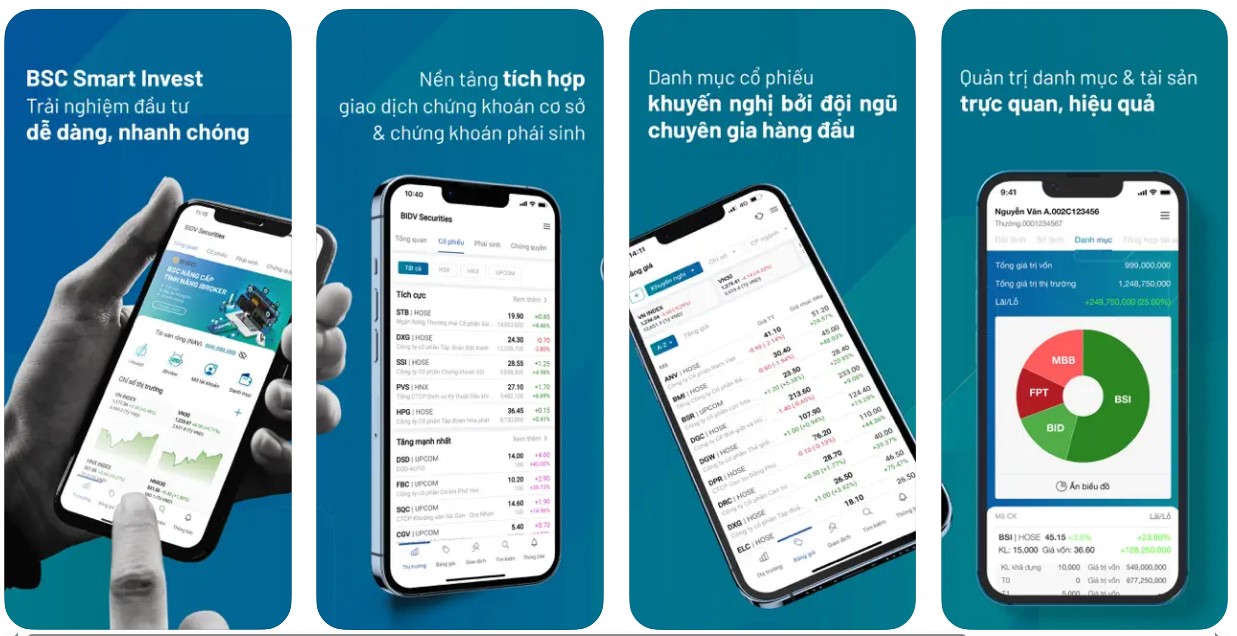 giao diện app BSC - top 10 sàn giao dịch chứng khoán việt nam