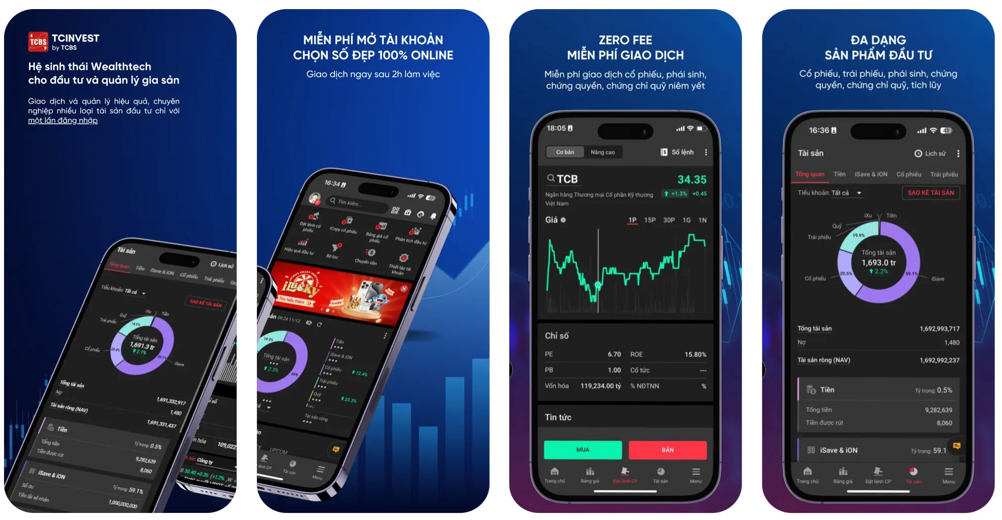 giao diện app TCBS - top 10 sàn giao dịch chứng khoán việt nam