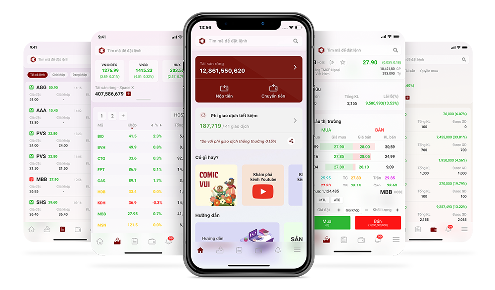 giao diện app DNSE - top 10 sàn giao dịch chứng khoán việt nam
