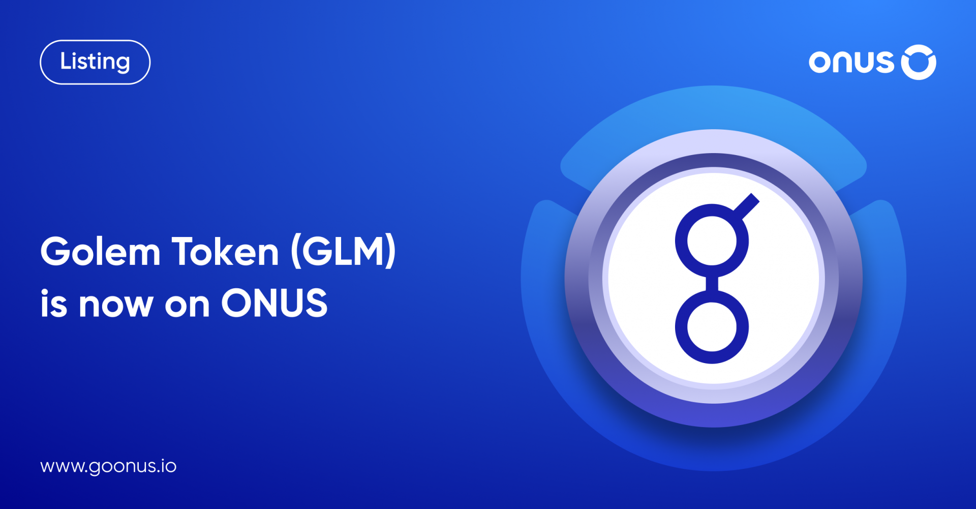 Golem Token (GLM) is now available on ONUS