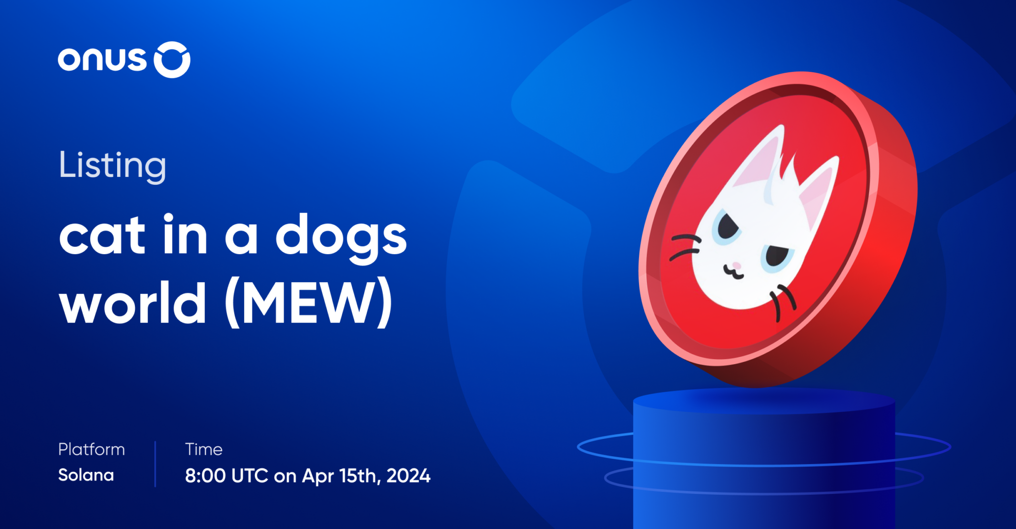 cat in a dogs world (MEW) gets listed on ONUS