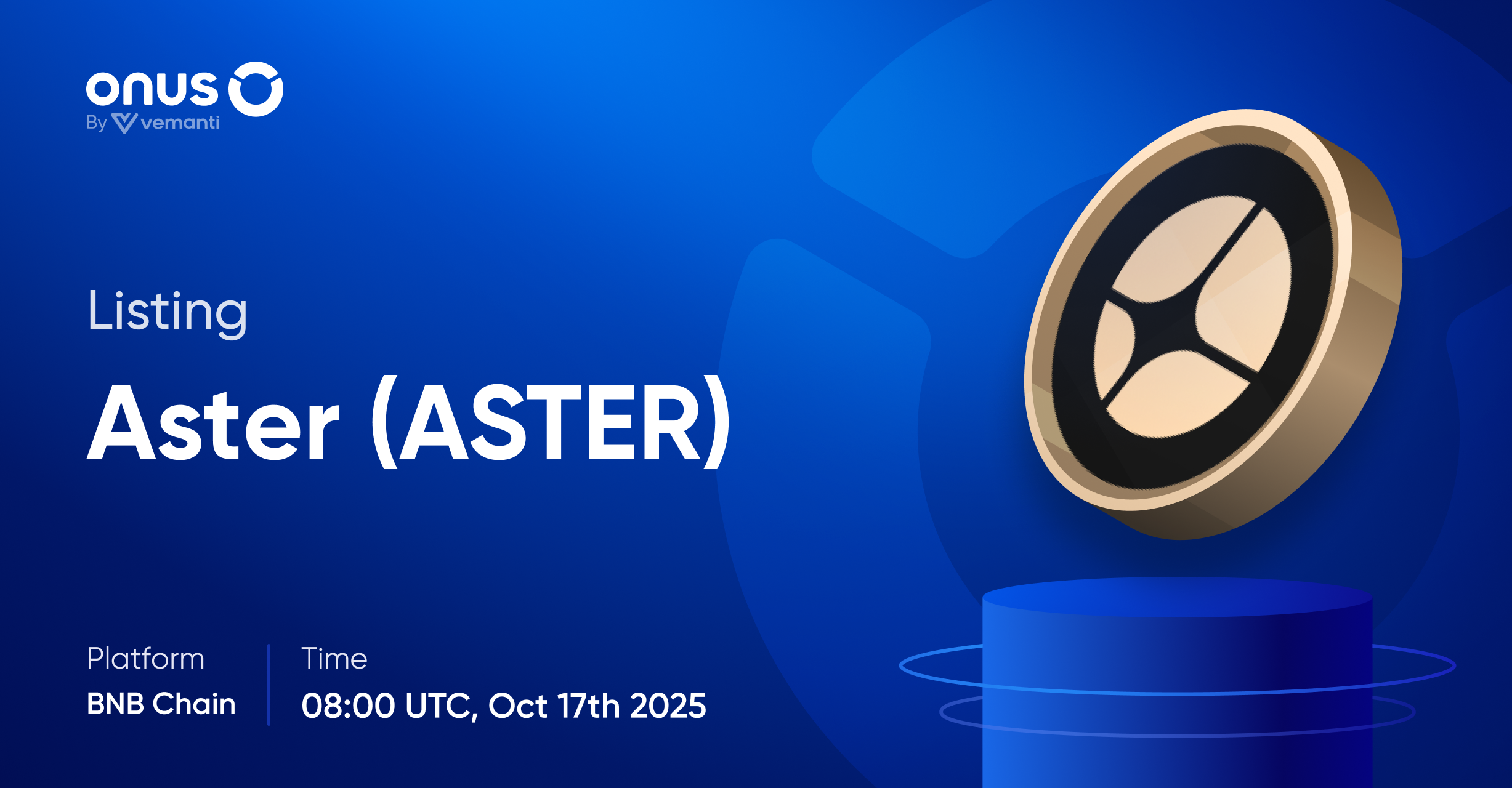 Aster (ASTER) gets listed on ONUS
