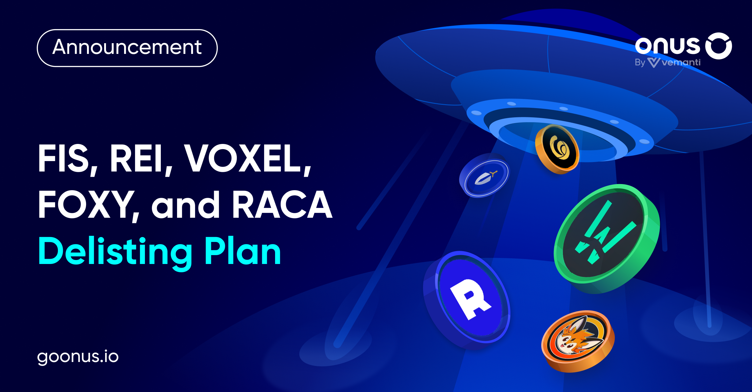 Announcement: FIS, REI, VOXEL, FOXY, and RACA Delisting Plan